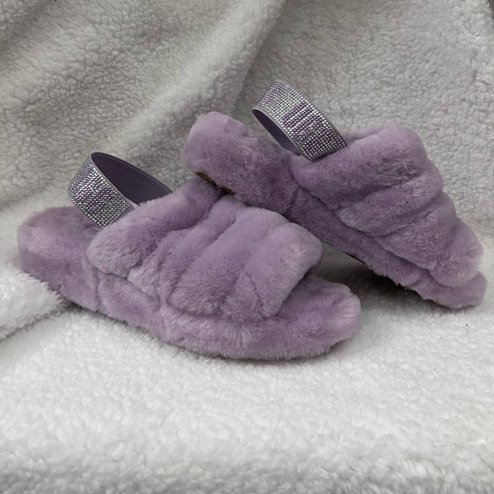 UGG Rhinestone Fluff Yeah slides